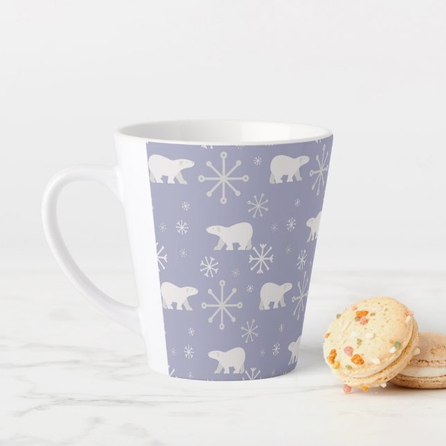 Weihnachtsmuster mit Eisbären und Schneeflocken Milchtasse (Beispiel)