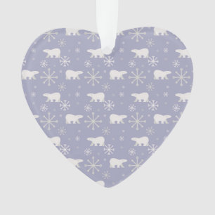 Weihnachtsmuster mit Eisbären und Schneeflocken Ornament