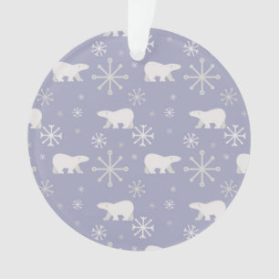 Weihnachtsmuster mit Eisbären und Schneeflocken Ornament