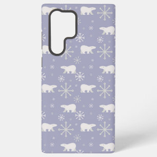 Weihnachtsmuster mit Eisbären und Schneeflocken Samsung Galaxy Hülle