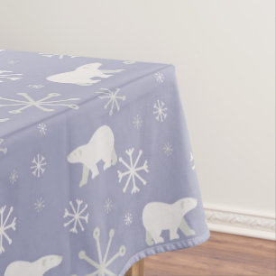 Weihnachtsmuster mit Eisbären und Schneeflocken Tischdecke