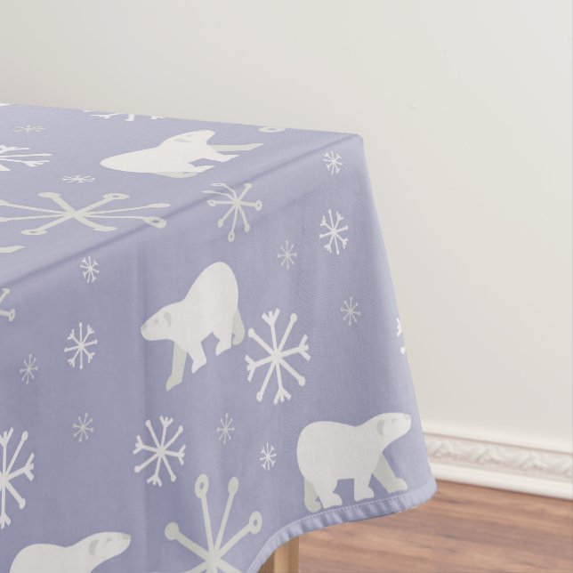 Weihnachtsmuster mit Eisbären und Schneeflocken Tischdecke (Beispiel)