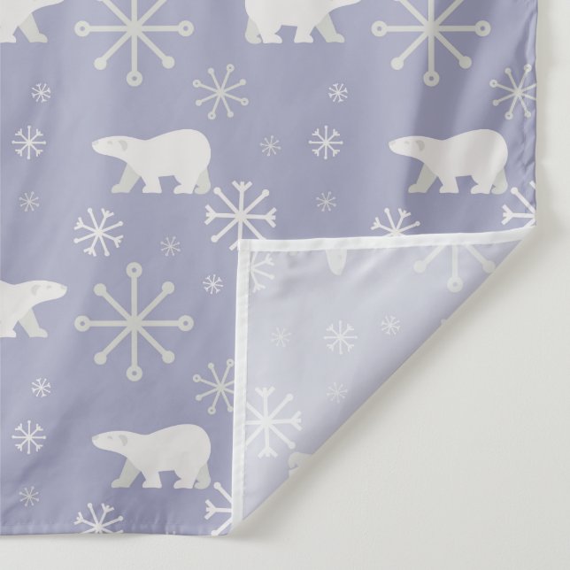 Weihnachtsmuster mit Eisbären und Schneeflocken Wandteppich (Detail)
