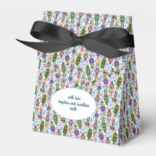 Weihnachtsmuster mit Nutcracker und Schneeflocken Geschenkschachtel