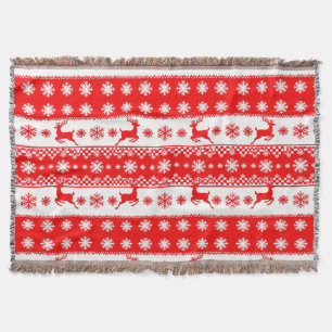 Weihnachtsmuster mit Rentieren und Schneeflocken Decke