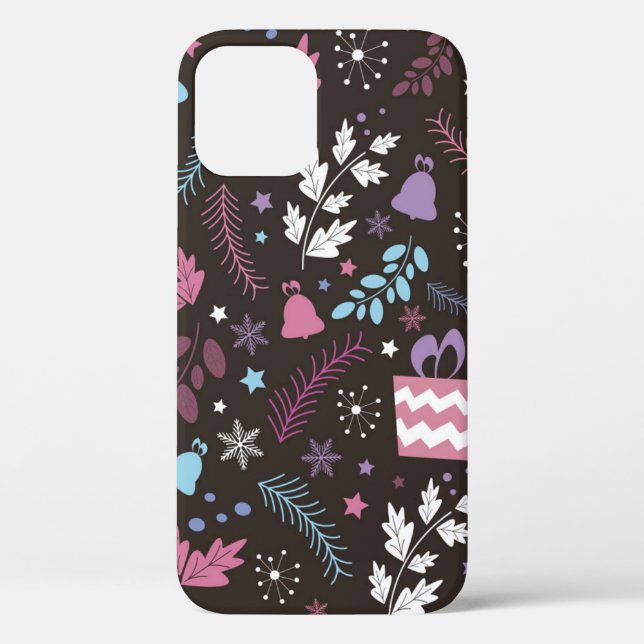 Weihnachtsmuster nahtlos mit Baum, Schnee, Geschen Case-Mate iPhone Hülle (Rückseite)