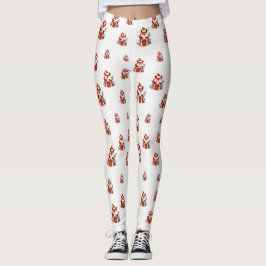 Weihnachtsmuster - Niedlicher Fuchs - nahtloses Mu Leggings