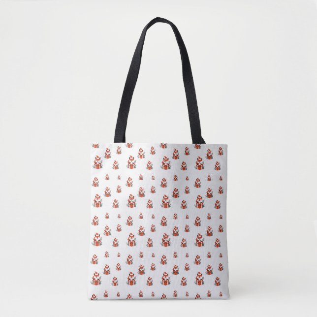 Weihnachtsmuster - Niedlicher Fuchs - nahtloses Mu Tasche (Vorderseite)
