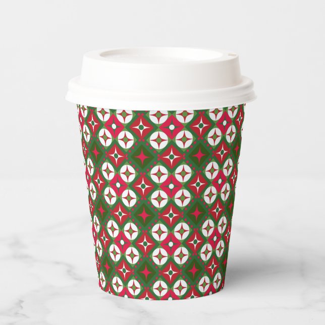 Weihnachtsmuster Pappbecher (Vorderseite)