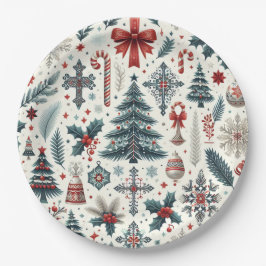 Weihnachtsmuster Pappteller