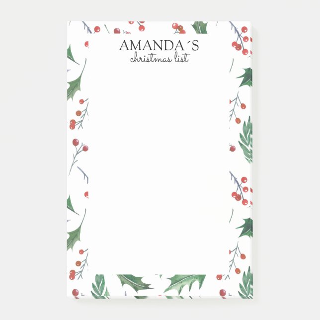 Weihnachtsmuster Post-it Klebezettel (Vorderseite)