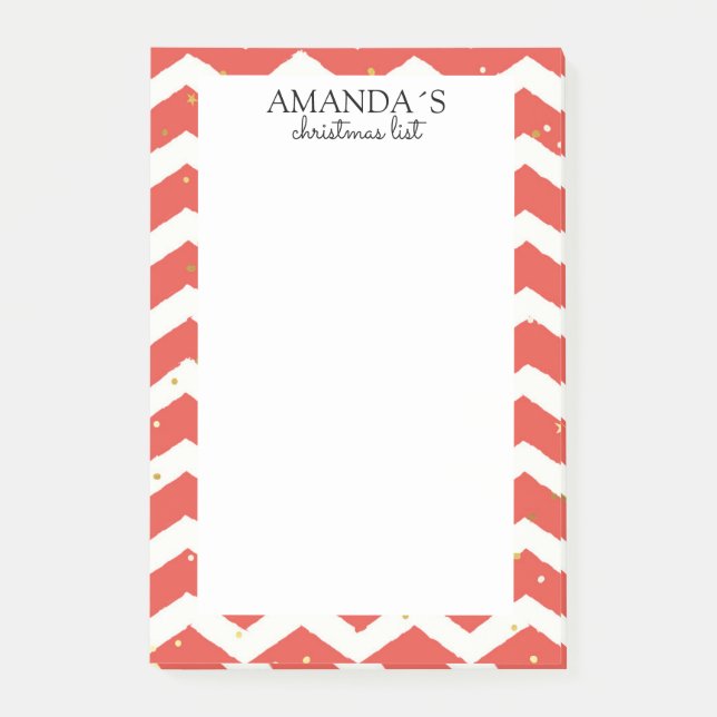 Weihnachtsmuster Post-it Klebezettel (Vorderseite)