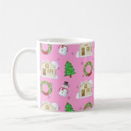 Weihnachtsmuster - Rosa Hintergrund Kaffeetasse