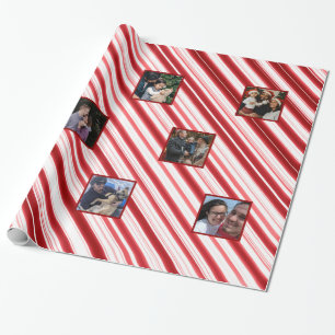 Weihnachtsmuster rot/weiß, Diagonal, Br, 8 Foto Geschenkpapier