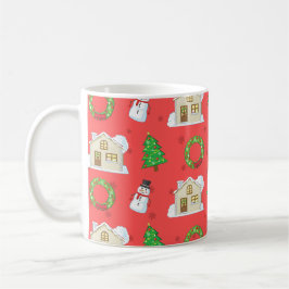 Weihnachtsmuster - Roter Hintergrund Kaffeetasse