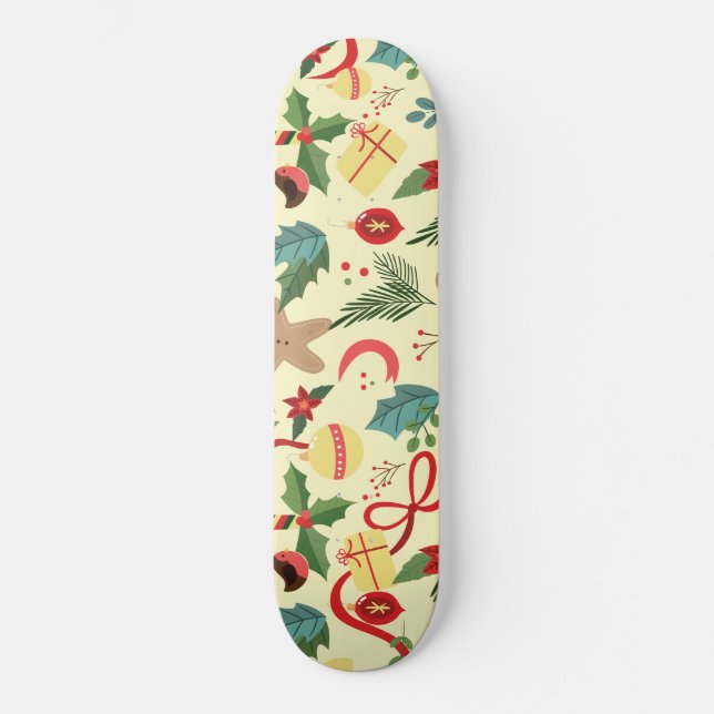 Weihnachtsmuster Skateboard (Vorderseite)