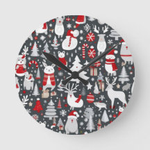 Weihnachtsmuster Snowman Santa Bäume graue Dekorat