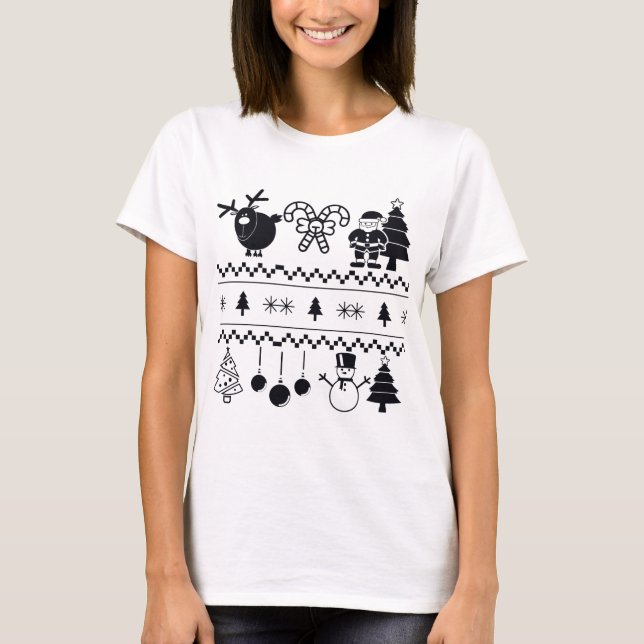 Weihnachtsmuster T-Shirt (Vorderseite)