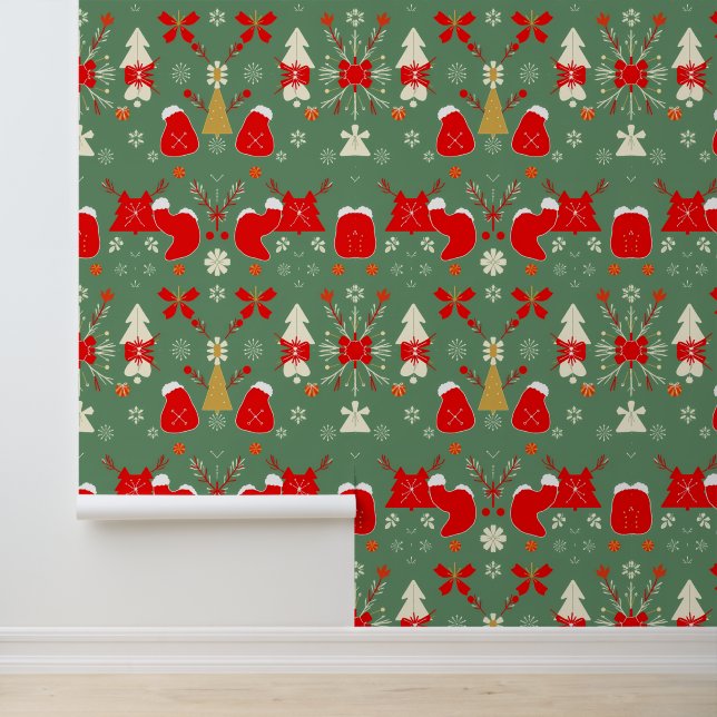 Weihnachtsmuster Tapete (Anwendung)