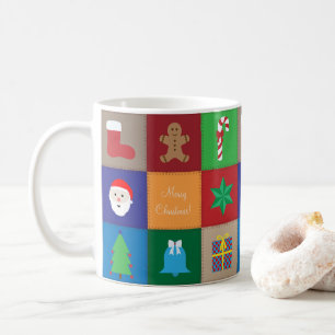Weihnachtsmuster-Tasse - farbenfroher Hintergrund Kaffeetasse