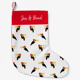 Weihnachtsmuster Tropische Toucans in Weihnachtsma Kleiner Weihnachtsstrumpf