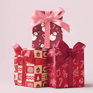 Weihnachtsmuster Umhüllungspapierblätter Geschenkpapier Set