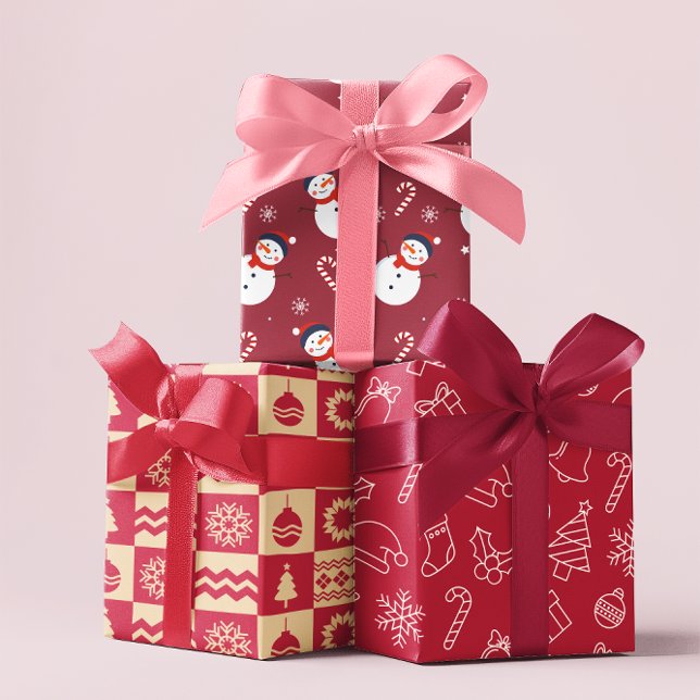 Weihnachtsmuster Umhüllungspapierblätter Geschenkpapier Set (Von Creator hochgeladen)