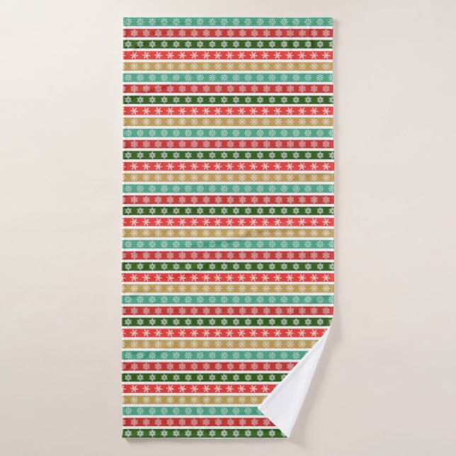 Weihnachtsmuster und Farben Badhandtuch Set (Badehandtuch)