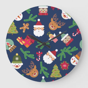 Weihnachtsmuster, Urlaubsplanung. Große Wanduhr