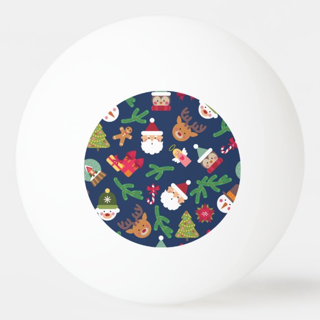 Weihnachtsmuster, Urlaubsplanung. Tischtennisball (Vorderseite)