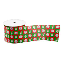 Weihnachtsmuster Volleyball & Weihnachtsgeschenk W Satinband