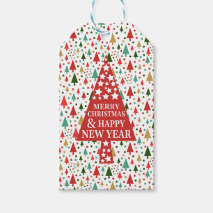 Weihnachtsmuster - Weihnachtsbaum Geschenkanhänger