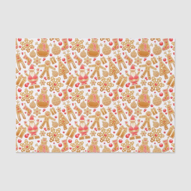 Weihnachtsmuster-Weihnachtsmann Tree Rudolph Snowm Seidenpapier (Vorderseite)