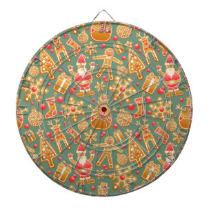 Weihnachtsmuster (Weihnachtsmann und Lebkuchen) Dartscheibe