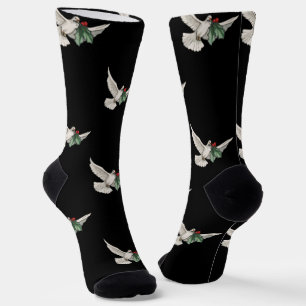 Weihnachtsmuster, weißes Taube für den Frieden Socken