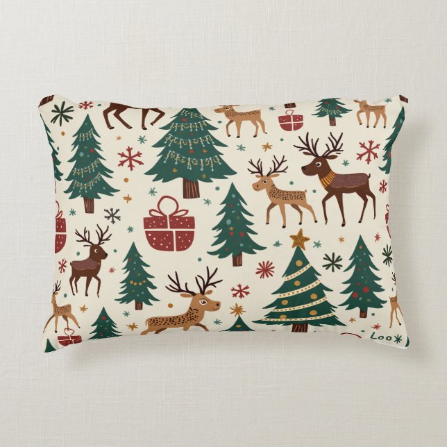 Weihnachtsmusterkissen Dekokissen (Vorderseite)