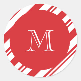 Weihnachtsmustermonogramm Runder Aufkleber