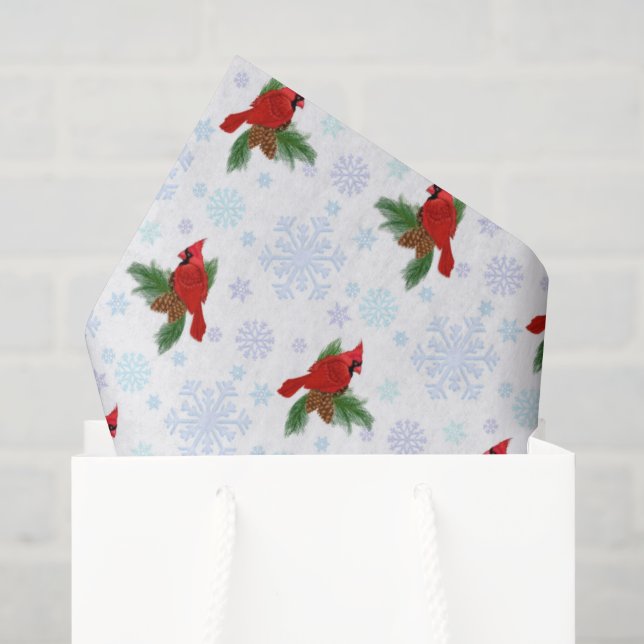 Weihnachtsmusterpapier für Kardinäle Seidenpapier (Geschenk Tasche)