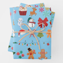 Weihnachtsmusterpapier Geschenkpapier Set