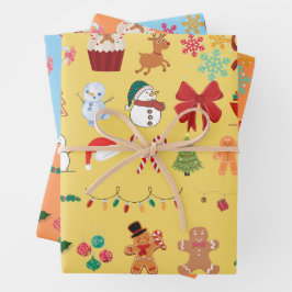 Weihnachtsmusterpapier Geschenkpapier Set