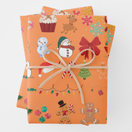 Weihnachtsmusterpapier Geschenkpapier Set