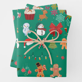 Weihnachtsmusterpapier Geschenkpapier Set