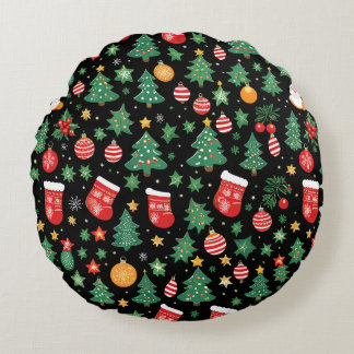 Weihnachtsmusterpolster Rundes Kissen