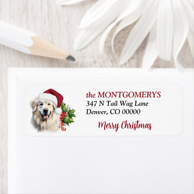 Weihnachtsmütze Great Pyrenees Rücksendeadresse (Insitu)