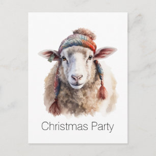 Weihnachtsmütze Weihnachten Schaf Benutzerdefinier Postkarte