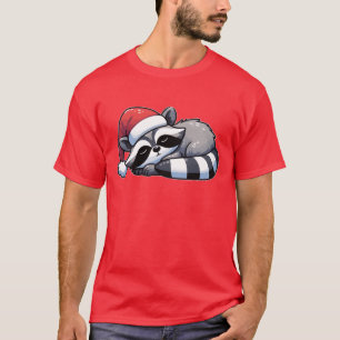 Weihnachtsmütze Weihnachten Schlafender Waschbär F T-Shirt