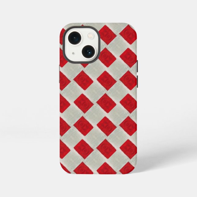 Weihnachtsmützenmuster iPhone 13 Mini Hülle (Rückseite)