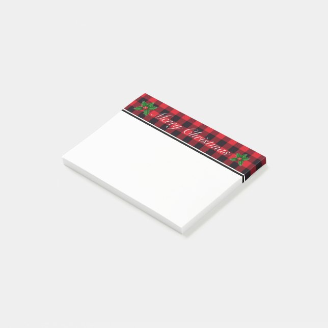 Weihnachtsnachrichten Karierte Post - Anmerkungen Post-it Klebezettel (angewinkelt)