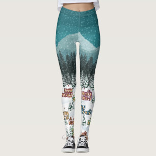 Weihnachtsnacht - Berglandschaft Schneefall Landsc Leggings