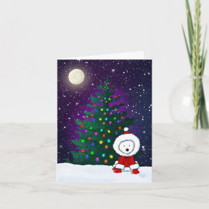 Weihnachtsnacht Westie Feiertagskarte